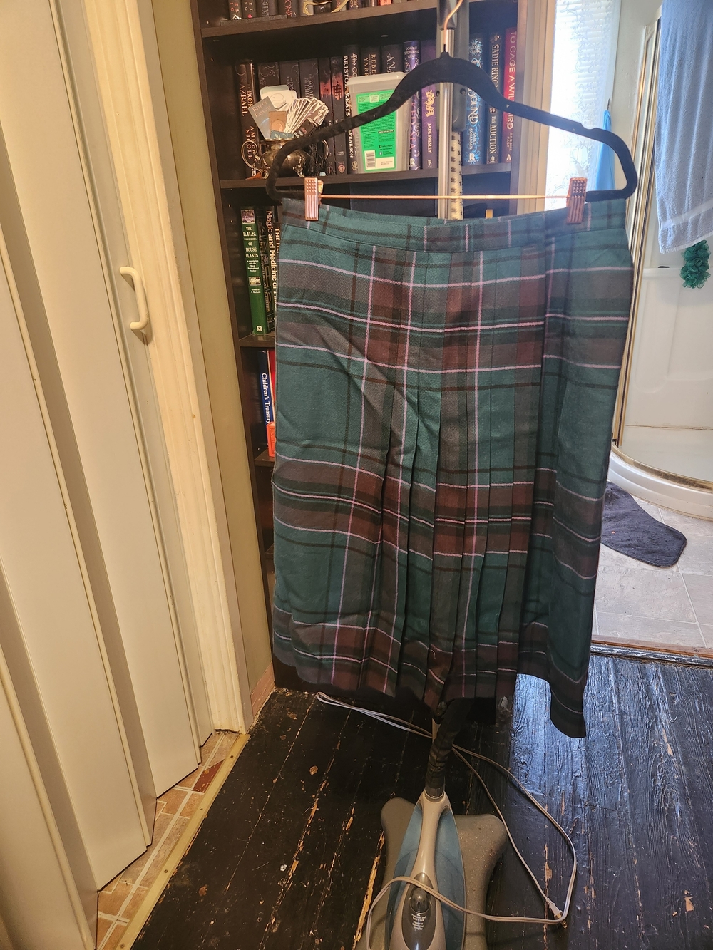 Heritage Teal and Brown Plaid Midi Skirt
